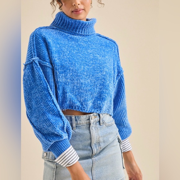 NWT Altar’d State Loren Chenille Turtleneck Pullover Sweater - Picture 1 of 16